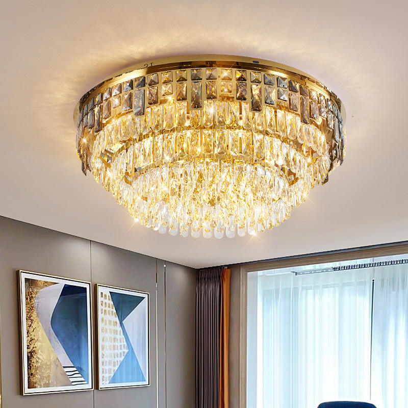 Crystal Ceiling Light - Square Crystal Border